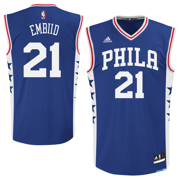 Maglia NBA Autentico Philadelphia 76ers Embiid Blu